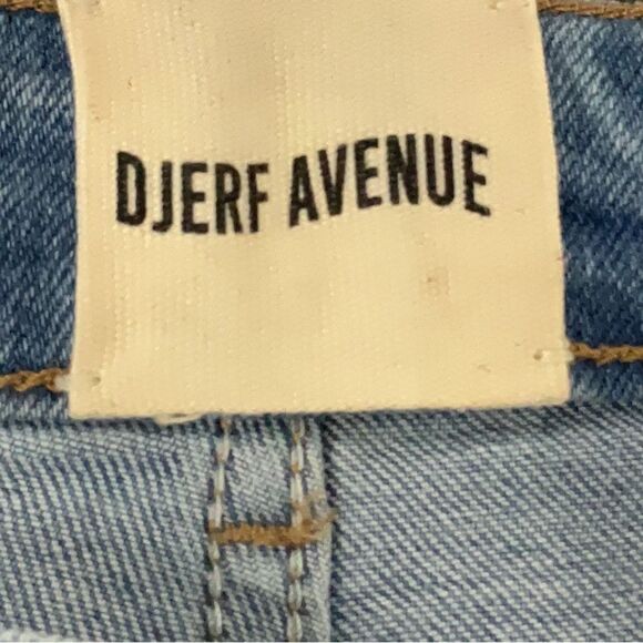 DJERF selvedge Jeans Mid-Wash Blue High Rise Extra Long Stretch Denim Size 27 - Picture 9 of 13